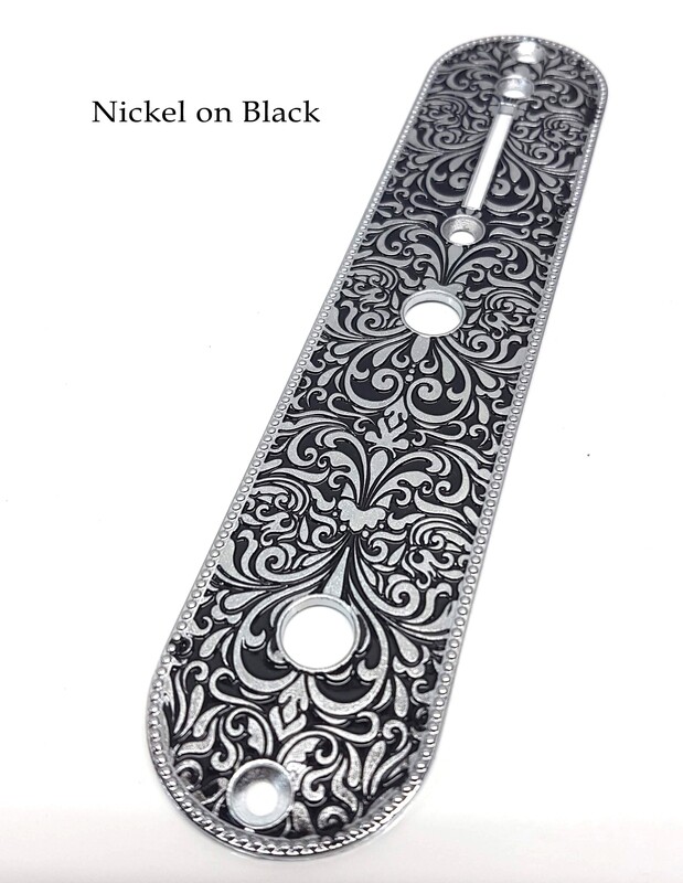 Brio Engraved Pattern Metal Tele Control Plates