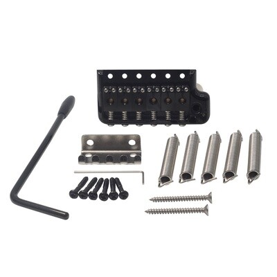 Brio 52.5mm Full Solid Brass 6-Screws PRS-Style Knife Edge Tremolo Bridge for Strat Style Electric Guitar, Black
