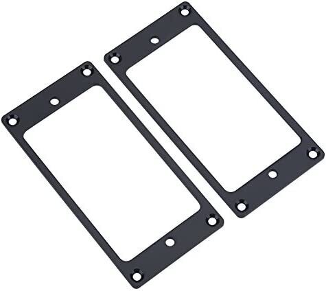 Brio 2 x Metal Humbucking Pickup Ring Set Black &amp; Mounting Screws