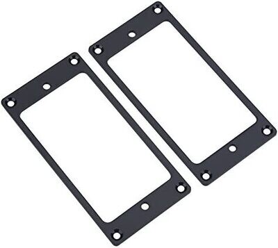 Brio 2 x Metal Humbucking Pickup Ring Set Black &amp; Mounting Screws