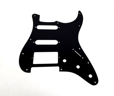 Brio Metal Anodized Aluminum Strat HSS Pickguard Scratch Plate Fits USA/Mexico Stratocaster Black