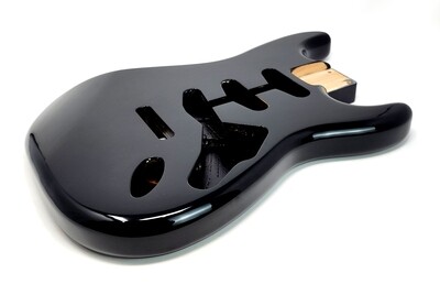 Replacement BODY for Fender Stratocaster Strat, Roasted Ash - Gloss Black