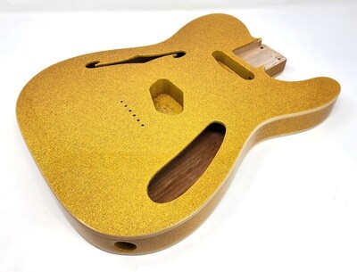 Brio 69 Telecaster Thinline SS Double Bound Alder Body Semi-Hollow Gold Sparkle