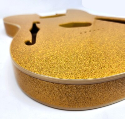 Brio 69 Telecaster Thinline SS Double Bound Alder Body Semi-Hollow Gold Sparkle