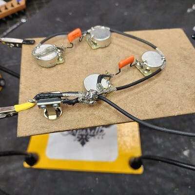 Left Handed Carparelli Pro Pots ES335 Epiphone Casino Pre-wired Harness Kit Pure-Tone Jack. Orange Drop Caps or Upgrade option available.
