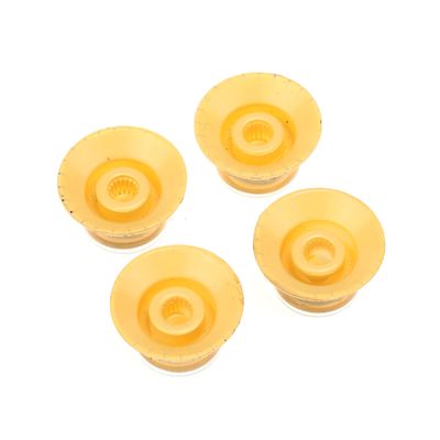 Brio Set of 4 Reflector Knobs Cream w/Silver Top METRIC SIZE ( 18 Splines )