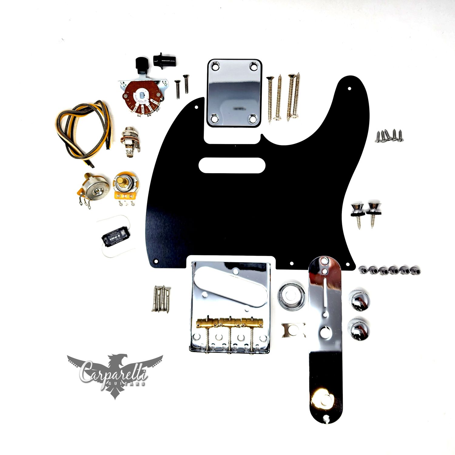 Carparelli Hardware Set for Tele (SET B) - Chrome, Black or Gold