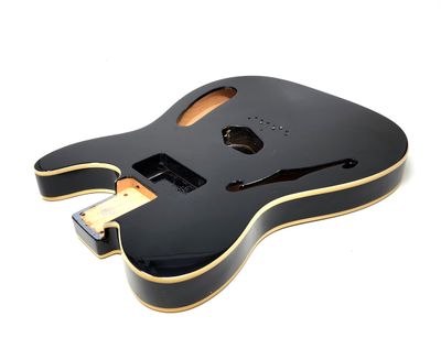 Brio 69 T-Style Thinline Alder Double-Bound Black Gloss (H/S) Guitar Body