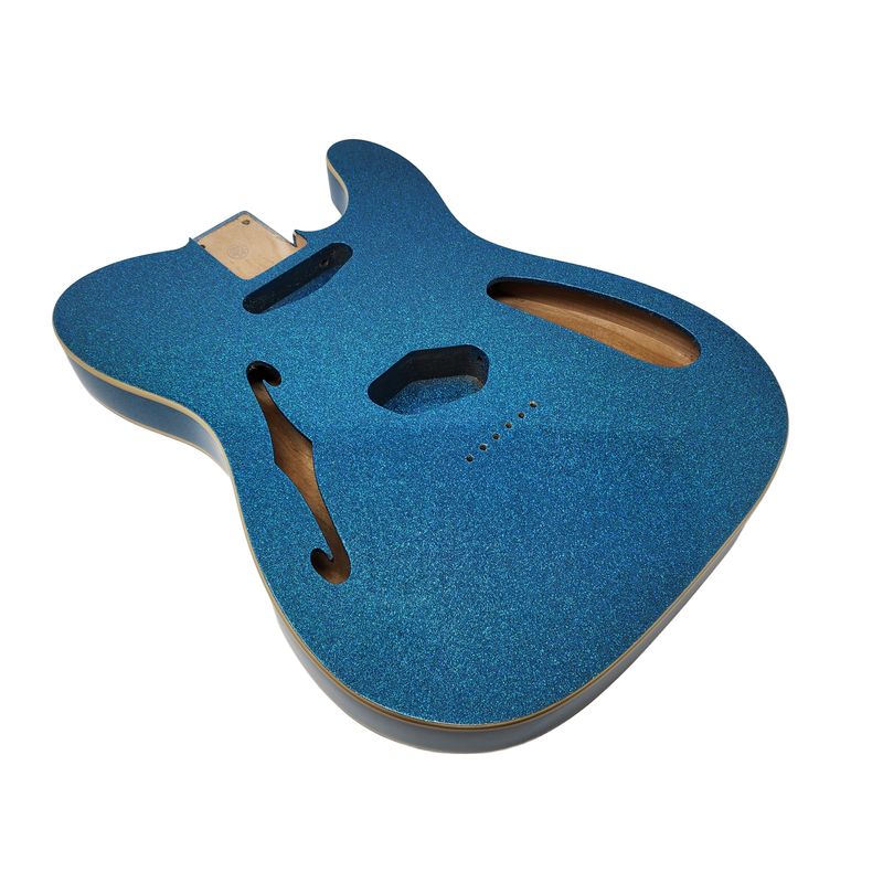 Brio 69 Telecaster Thinline SS Double Bound Alder Body Semi-Hollow Blue Sparkle