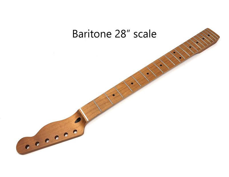 Baritone Conversion Neck for Telecaster – 28" Scale Length, Roasted Maple 22 Frets