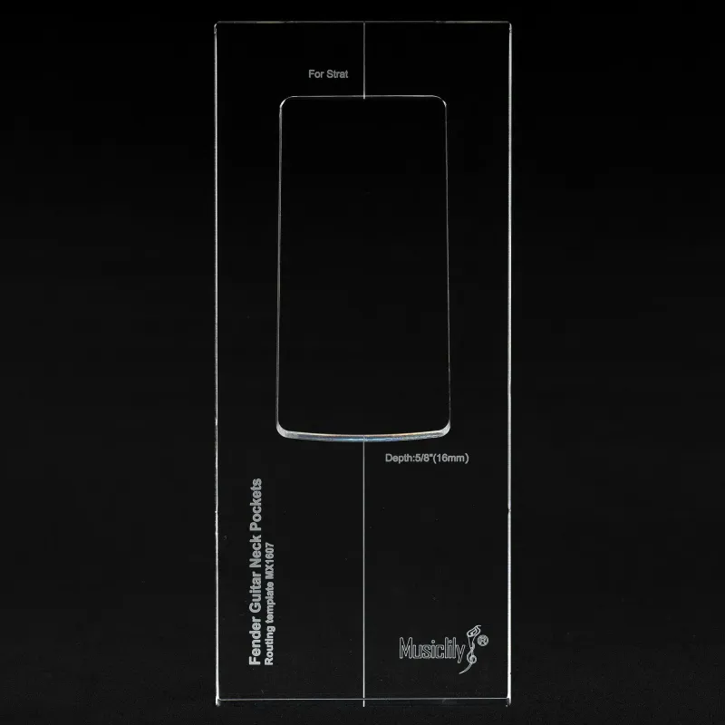 PRO CNC Acrylic Neck Pocket Routing Template – Strat®, Jaguar®, Jazzmaster®, Mustang®