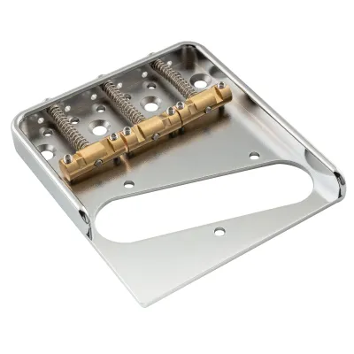 Ultra-Light Aluminum Telecaster Bridge with Compensated Brass Saddles – Vintage 3-Saddle Ashtray Style