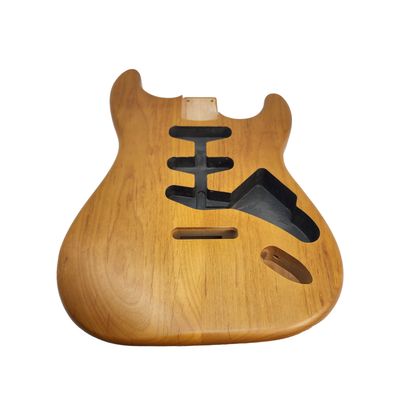 Brio S-Style Guitar Body – Nitro Satin Clear Roasted 2 Piece Alder