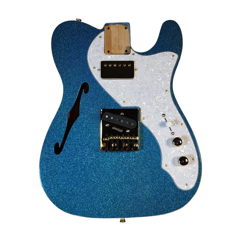 Carparelli Fully-Loaded Thinline T-Style Body – Blue Sparkle Beauty