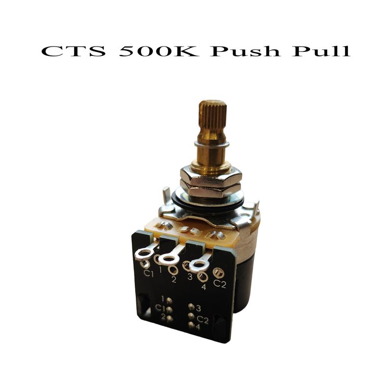 CTS Push-Pull Pot A500K Split Shaft Guitar Potentiometer – Audio Taper – Coil Split / Phase / Series Parallel