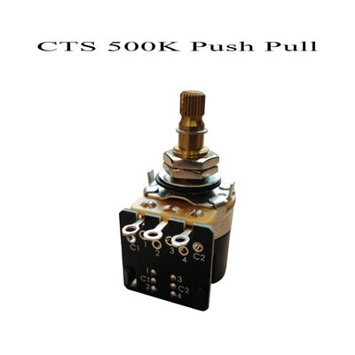 CTS Push-Pull Pot A500K Split Shaft Guitar Potentiometer – Audio Taper – Coil Split / Phase / Series Parallel