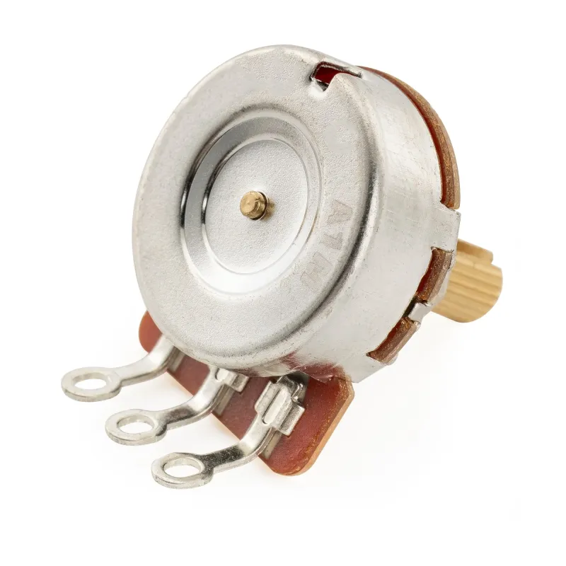 Pro HD A1M Potentiometer – 1 Meg Audio Taper – Short Split Shaft – Full Brass Shaft/Thread – 24 Fine Spline – Guitar / Bass