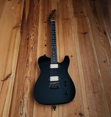 Carparelli T-Style HH Electric Guitar – Phoenix Humbuckers, Roasted Maple Neck, Push/Push Coil Split, 2026 - Gloss Black with Cream Binding