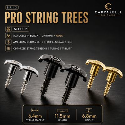 Pro String Trees / String Guides / Retainers Available in Black, Chrome, or Gold — Set of 2