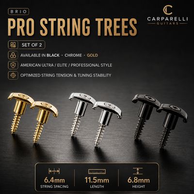 Pro String Trees / String Guides / Retainers Available in Black, Chrome, or Gold — Set of 2