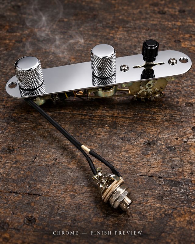 Carparelli T-Style ’50s Wiring Control Plate — Emerson Premier Pots &amp; Emerson Capacitor