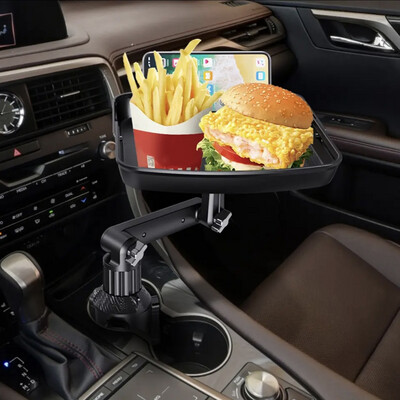 Car Food Tray with 360° Adjustable Swivel Arm &amp; Phone Stand