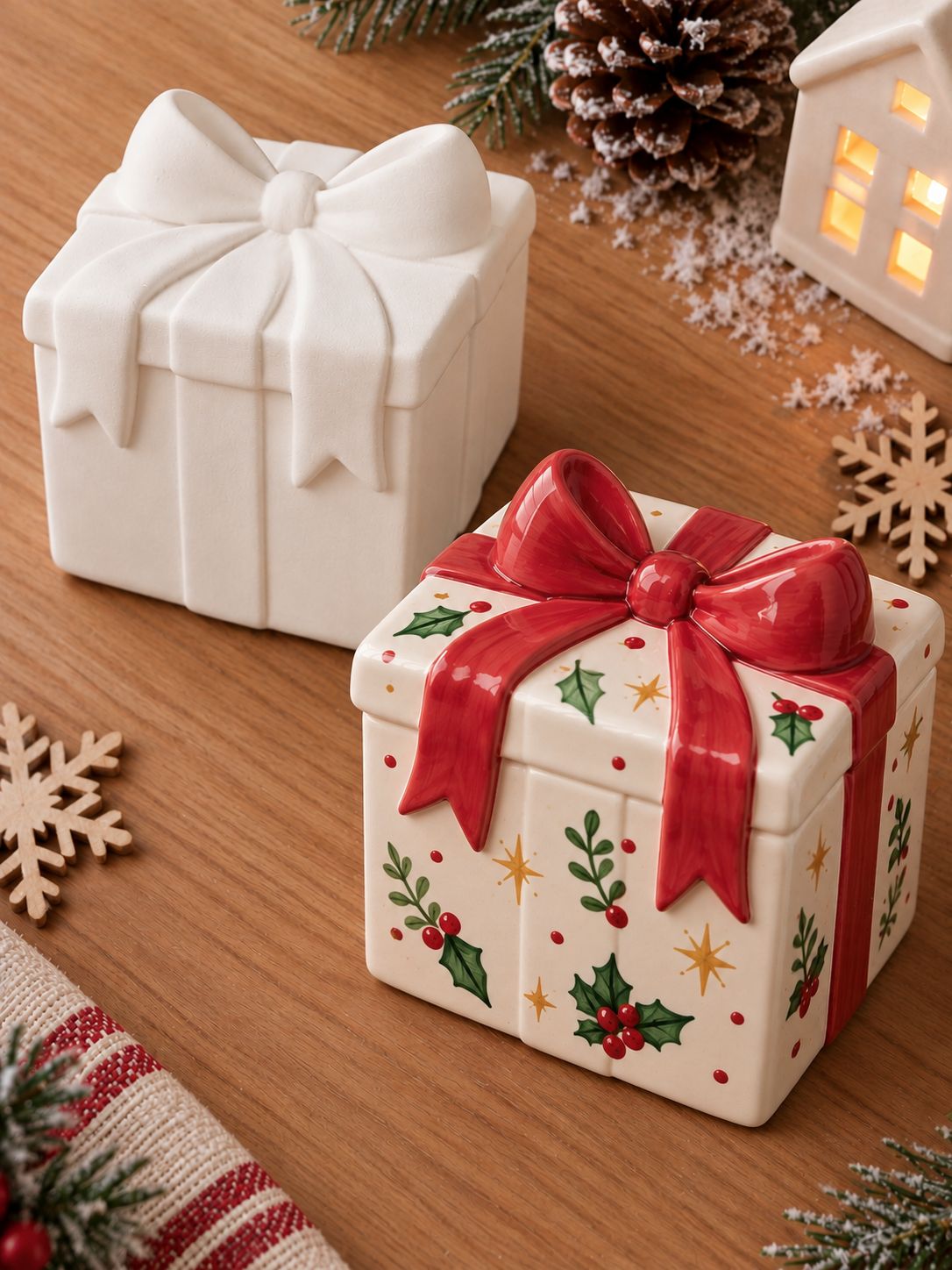 PINTA TU CAJA DE NAVIDAD ELIGE: REGALO/ PAPÁ NOEL/ ESTRELLA/ CORAZÓN/ FORMA BÁSICA