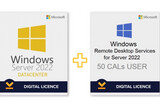Windows Server 2022 Datacenter + RDS 2022 50 CALs User Lifetime Key