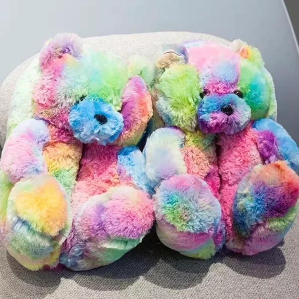 Rain bow Teddy slippers