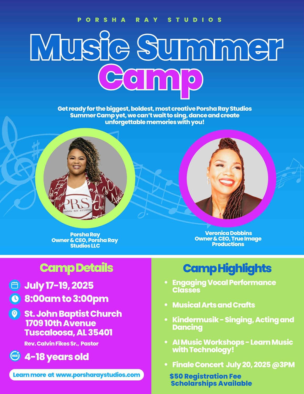 Porsha Ray Studios Summer Music Camp