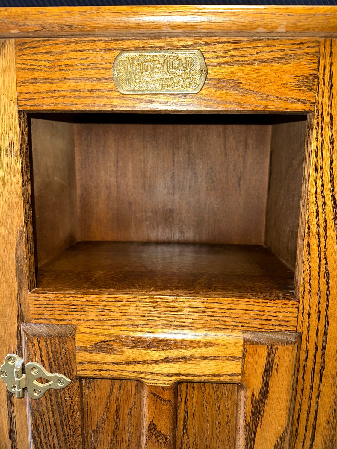 Antique Vintage White Clad Oak Ice Box w/ Bench (Telephone Gossip