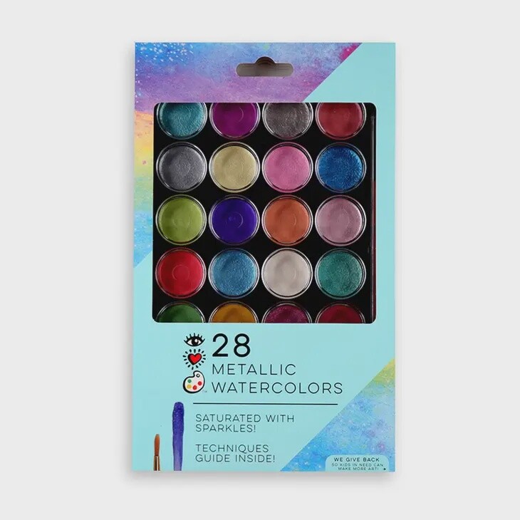 iHeartArt 28 Metallic Watercolors