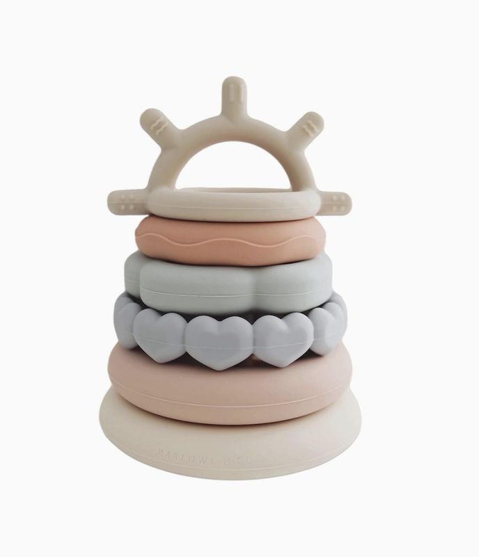 Classic Silicone Stacking Teething Ring Toy