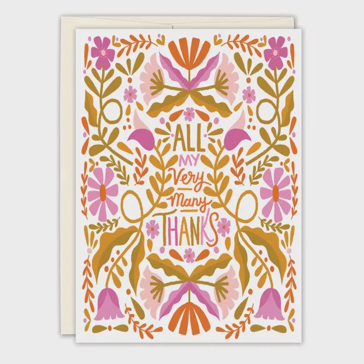 All My Very Many Thanks Card