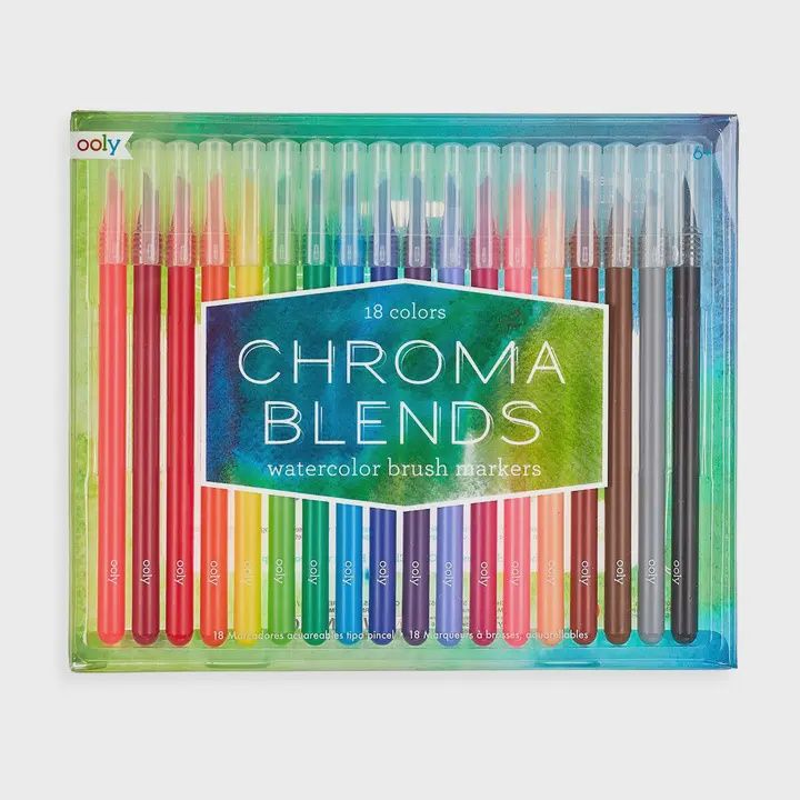 Chroma Blends Watercolor Brush Markers- Set of 18