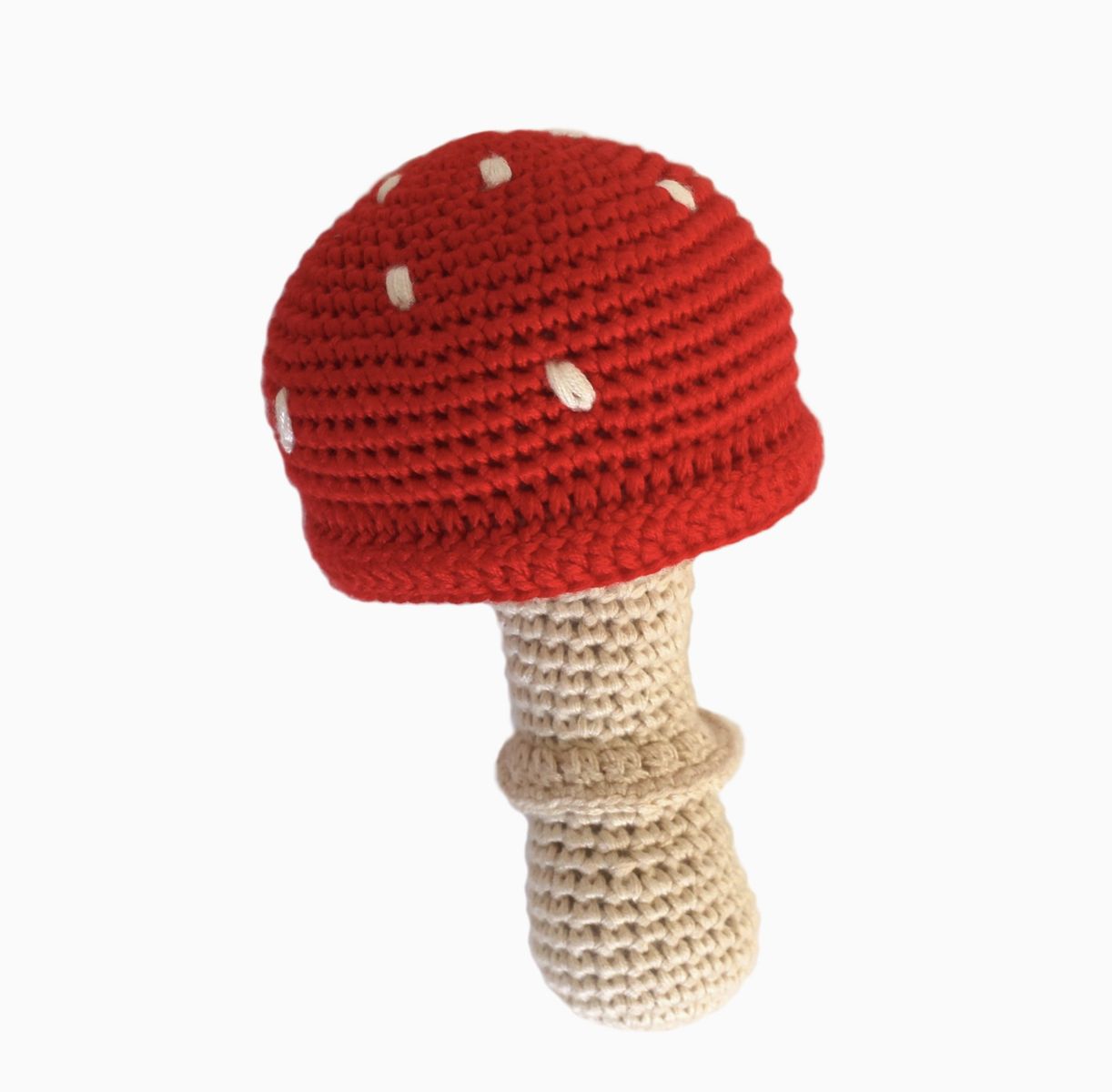 Crocheted Rattle, Type: Toadstool