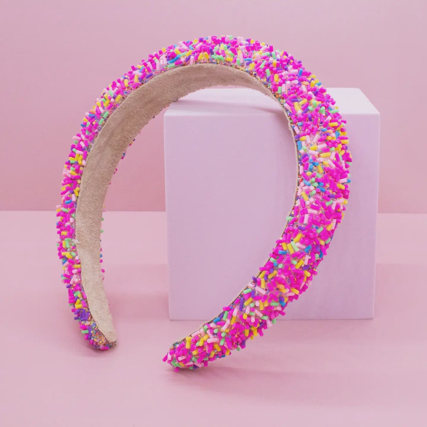 Padded Sprinkles Headband, color: hot pink
