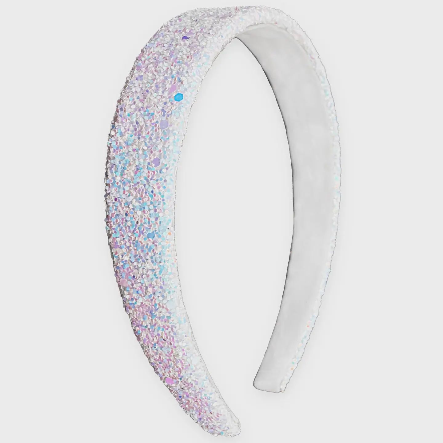Tapered Glitter Headband, color: white