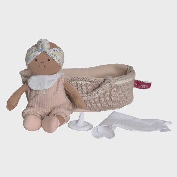 Knitted Carry Cot with Baby