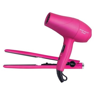 Silver Bullet Luxe Travel Set Dryer 2200W &amp; Straightener - Pink