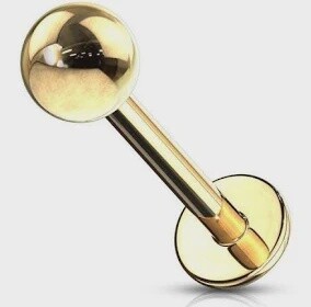 LABRET GOLD, GAUGE: 16G, Size: 6MM, Colour: GOLD