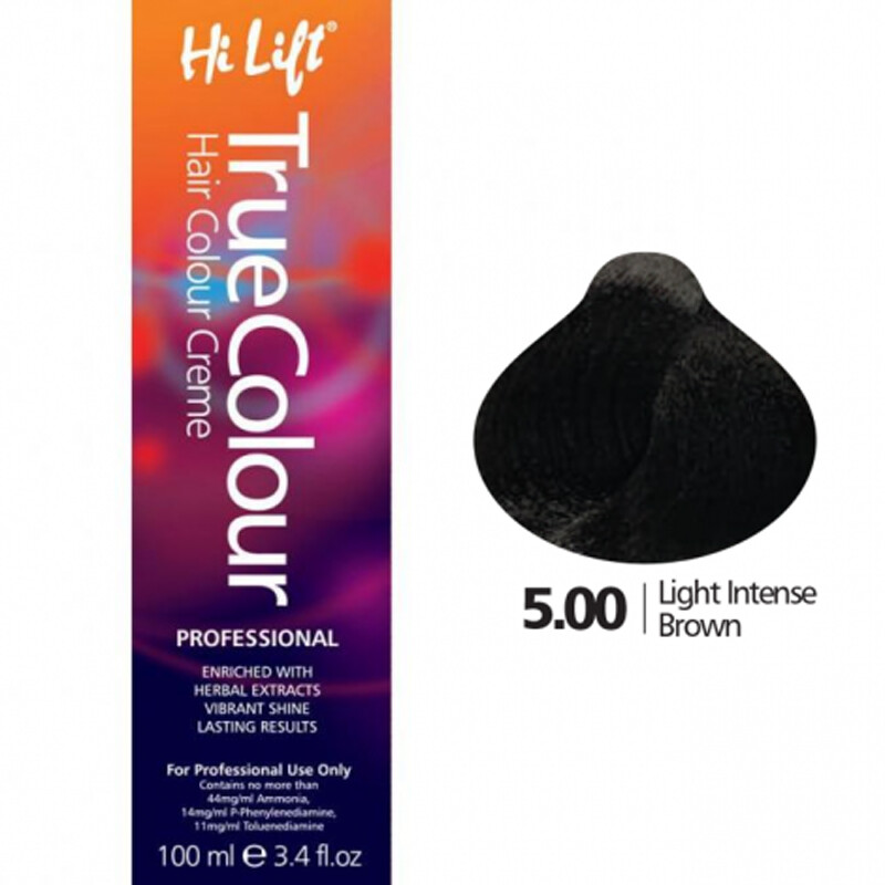 Hi Lift True Colour Permanent Hair Color Cream 5.00 Light Intense Brown 100m