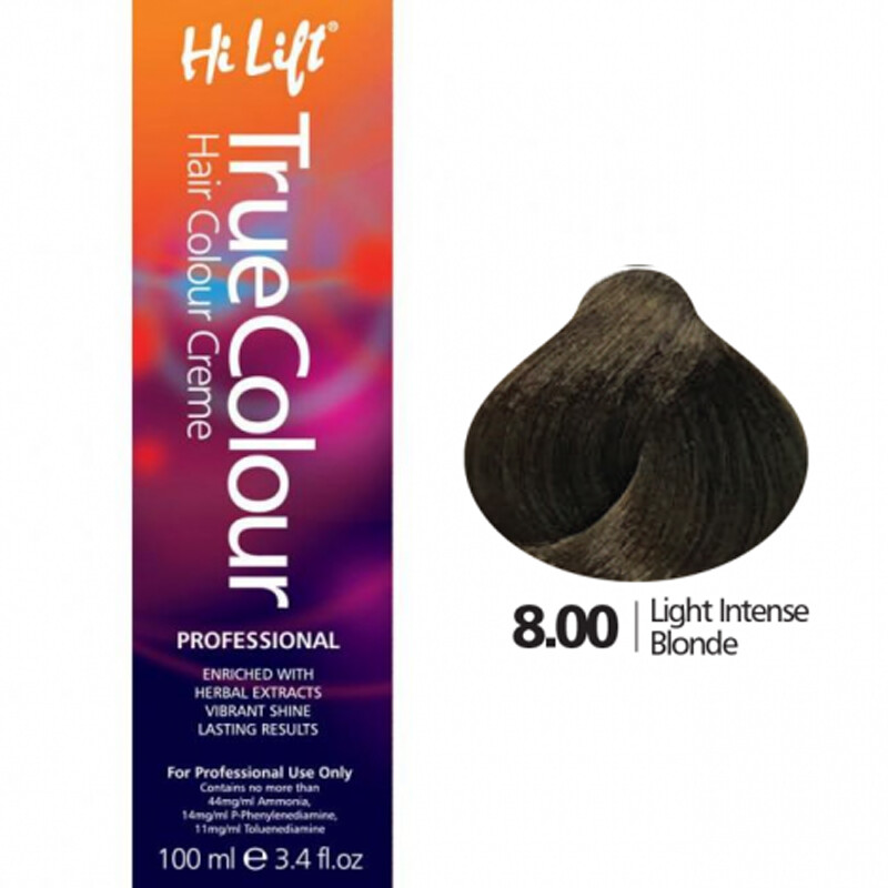 Hi Lift True Colour Permanent Hair Color Cream 8.00 Light Intense Blonde 100m