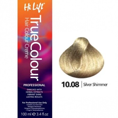 Hi Lift True Colour Permanent Hair Color Cream 10.08 Silver 100mls