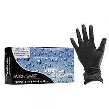 Salon Smart Professional Black Vinyl Gloves Large 100pk