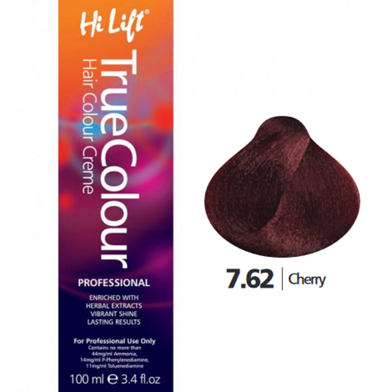 True Colour Permanent Hair Color Cream 7.62 Cherry 100ml