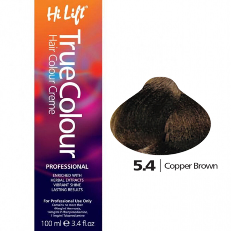 True Colour Permanent Hair Color Cream 5.4 Copper Brown 100ml