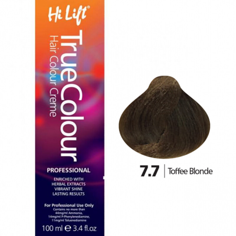 True Colour Permanent Hair Color Cream 7.7 Toffee Blonde 100ml