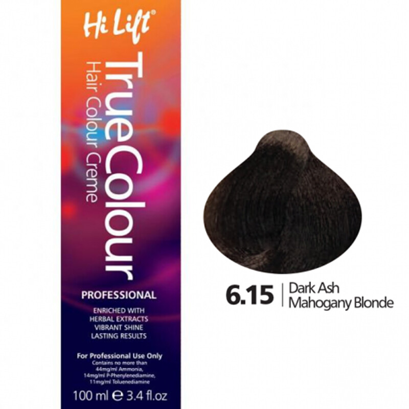 True Colour Permanent Hair Color Cream 6.15 Dark Ash Mahogany Blonde 100ml