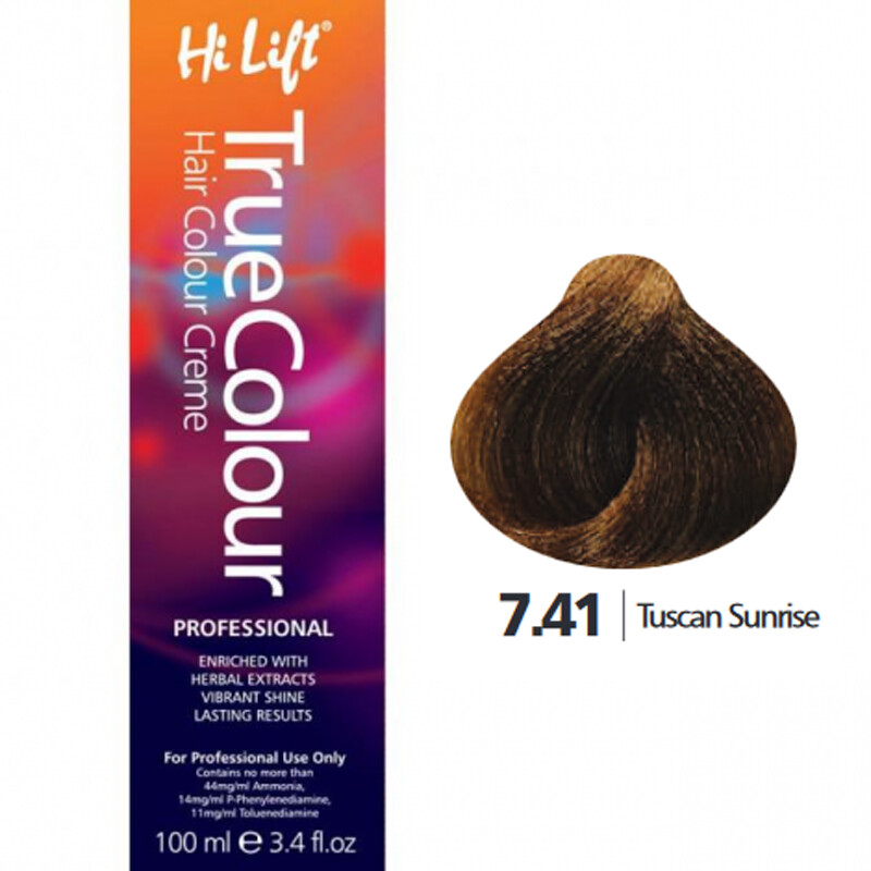 True Colour Permanent Hair Color Cream 7.41 Tuscan Sunrise 100ml